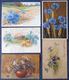 Cpa Lot 5x Litho Relief Illustrateur Voeux Art Nouveau Klein Stehli A&MB KVIB Fleurs Epis Et  Bleuet  1900 1903 1907 - Sammlungen & Sammellose