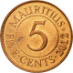 Monnaie, Mauritius, 5 Cents, 2012, TTB, Copper Plated Steel, KM:52 - Maurice