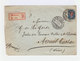 Enveloppe Recommandé  Empire Russe Armoiries 20 K Bleu Et Rose.  CAD Mockba 1914. Cachet Arcueil Cachan. (808) - Machines à Affranchir (EMA)