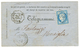 CORSE : 1874 25c CERES(n°60) Obl. GC 3182 + Cachet TELEGRAPHIQUE MACINAGGIO + T.17 ROGLIANO Sur Enveloppe TELEGRAMME Pou - 1871-1875 Ceres