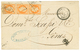 1867 40c(n°23)x3 Obl. GC 5095 + SALONIQUE TURQUIE Sur Lettre Pour L' ITALIE. TTB. - Autres & Non Classés