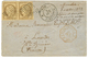1873 CG Paire 30c CERES + INDE PONDICHERY + Cachet D'entrée Rouge ET.FR INDE P.F AMB. MAR. TTB. - Sonstige & Ohne Zuordnung