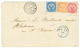 TAHITI : 1868 Superbe Tricolore Au Type AIGLE Avec 20c+ 40c + 80c Obl. Cachet à Date TAHITI(OCEANIE) PAPEETE Sur Envelop - Sonstige & Ohne Zuordnung