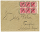 KIAUTSCHOU : 1901 5pfg On 10pf (n°1 II) Block Of 6 (type 2, 3, 3c) Canc. TSINGTAU On Envelope. JÄSCHKE-LANTELME Certific - Kiautschou