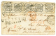 PAPAL STATES : 1860 8B Strip Of 5 + VELLETRI + CHARGE + ASSURATO On Entire Letter To CHAMBERY (FRANCE). RARE. Vvf. - Zonder Classificatie