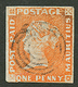 MAURITIUS : 1d Orange On Grey Canc. Target. Early Impression (S. GIBBONS N°7) Light Fault. SG = 7000 Pounds. SCHELLER Ce - Mauritius (...-1967)