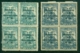 Peru 1931 Unemployment Fund Issue Habilitada Pro Deocupados Scott # RA15 And RA16 In Blocks Of 4 Mint Hinged - Pérou