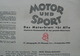 MOTOR Und SPORT September 1940 Heft 37 True Vintage Historisch Nostalgie Pur - Automobile & Transport