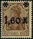 Dt. Reich 154Ib **, 1921, 1.60 M. Auf 5 Pf. Dunkelbraun, Aufdruck Mattglänzend, Pracht, Fotobefund Bechtold, Mi. 230.- - Sonstige & Ohne Zuordnung