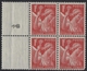 N° 433 Bloc De 4 Neuf Avec Pont Latéral Numéroté - 1939-44 Iris