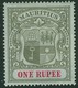 MAURITIUS 1902 1r Grey-black & Carmine Watermark Crown CC SG 153 Mounted Mint - Mauritius (...-1967)