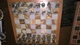 Chess: Pieces And Board Bronze - Pieces Depicting Ancient Greek Designs WITH METALLIC BOARD - Denk- Und Knobelspiele