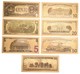 LOT DE 7 BILLETS PLAQUES COULEURS OR .  1/ 2/ 5/ 10/ 20 /50 /100 DOLLARS . NEUFS . - Autres & Non Classés