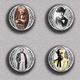 Alexandre Dumas Music Fan ART BADGE BUTTON PIN SET 2 (1inch/25mm Diameter) 35 DIFF - Music