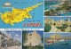 * Cyprus 1970's Postcard * Cyprus Map - Multiview * Collection : Mona * Number: 892 * - Cyprus