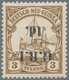 Deutsch-Neuguinea - Britische Besetzung: 1914: 1 D. Auf 3 Pf. Dunkelockerbraun, KOPFSTEHENDER AUFDRU - Nuova Guinea Tedesca