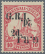 Deutsche Kolonien - Marshall-Inseln - Britische Besetzung: 1914: 2 D. Auf 10 Pf. Dunkelkarminrot Mit - Isole Marshall