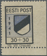 Dt. Besetzung II WK - Estland - Odenpäh (Otepää): 1941, 30 + 30 (K) Schwarz/violettultramarin, Type - Occupation 1938-45