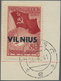 Dt. Besetzung II WK - Litauen: 1941, 80 K Dkl'lbräunlichrot "Nordpolflug", Aufdruckabart I "Abstand - Occupation 1938-45