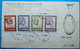 1986 & 87 Albania 4 Stamps On Cover 25, 80q, 1.20, 2.40 Lek, Famous World Personalities, Seal TIRANA - Albania