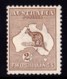 Australia 1913 Kangaroo 2/- Brown 1st Watermark MH - Mint Stamps