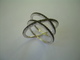 BAGUE 3 ANNEAUX CROISES En ARGENT 925 Et BRILLANTS ZIRCONIUM NOIR..taille 54..4 Scans - Bagues