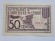 Billete 50 Céntimos. 1936-39. Cabrera De Mataró, De Mar, Barcelona, Cataluña. España. Facsimil. Guerra Civil. Sin Serie. - Otros & Sin Clasificación