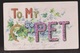 General Greetings - To My Pet Flowers - Used 1908 - Embossed - Gruss Aus.../ Grüsse Aus...