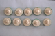 Lot 10 Boutons Vert En Faïence Des Année 1950 Ou Moins En Faïence De 22 Mm Decor Relief 3 Cornes En Triangle - Boutons