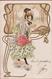 Beautiful Old Postcard 1903 Jugendstil Belle Epoque Illustrator Illustrateur Girl With Umbrella Paraplui Paraplu Hat - 1900-1949