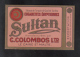 SULTAN  C.COLOMBOS LTD.CAIRO MALTA  PACKET OF 20 CIGARETTE - 1910 VERY RARE - - Empty Cigarettes Boxes