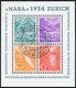 SCHWEIZ 1934, BLOCK 1, NABA MIT SONDERSTEMPEL, ECHT MIT ATTEST, Mi. 750,- TOPP! - Bloques & Hojas