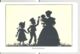 CPA SILHOUETTE, MOTHER AND CHILDRENS - Silhouettes