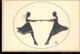 CPA SILHOUETTE, TWO WOMEN DANCING - Silhouettes