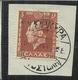 CORFU' 1941  SOPRASTAMPATO  DI GRECIA OVERPRINTED GREECE RE GIORGIO 3d USATO SU FRAMMENTO USED OBLITERE' FIRMATO SIGNED - Korfu