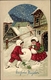 Gaufré Cp Glückwunsch Neujahr, Kinder, Schnee - New Year