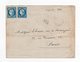 !!! PRIX FIXE : LETTRE DE 1873 POUR PARIS AVEC RARE CACHET MARITIME COL. FR. PAQ FR G N°2 (LIGNE G) - Poste Maritime