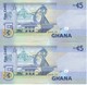 PAREJA CORRELATIVA DE GHANA DE 5 CEDIS DEL AÑO 2014 SIN CIRCULAR - UNCIRCULATED (BANKNOTE) - Ghana