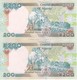 PAREJA CORRELATIVA DE NIGERIA DE 200 NAIRA DEL AÑO 2017 SIN CIRCULAR - UNCIRCULATED (BANKNOTE-BANK NOTE) VACA-COW - Nigeria