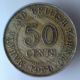 MALESIA E BORNEO 50 Cents  1958 H     BB+ - Colonie