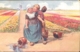 74142- KARL FEIERTAG- THE KISS, TULIPS PLAIN, WINDMILL, SIGNED ILLUSTRATION - Feiertag, Karl