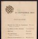 1905 Programa Musical Do Jantar De Gala REI D.CARLOS Oferecido Por MAURICE ROUVIER. VOYAGE Du ROI De PORTUGAL En FRANCE - Programmes