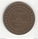 10 Centimes Tunisie 1917 A - TTB+ - Tunisie