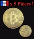 WHOLESALE REVENDEURS - Lot De 5 Pièces Plaquées OR - Bitcoin BTC - Autres & Non Classés