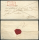 ZENGG 1841. Portós Levél , Piros, Keretes "ZENGG FRANCO" Bélyegzéssel Zágrábba Küldve  /  1841 Unpaid Letter, Red Framed - ...-1867 Vorphilatelie