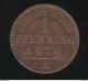 1 Pfennig Allemagne Prusse 1870 A - SUP - Piccole Monete & Altre Suddivisioni
