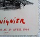 AFFICHE ANCIENNE ORIGINALE EN LITHOGRAPHIE CHAVIGNIER GALERIE CAVALERO CANNES 1964 Imprimeur LITHO PONS - Affiches