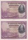 PAREJA CORRELATIVA DE 50 PTAS DE 1928 DE VELAZQUEZ SERIE D EN CALIDAD EBC (XF) (BANKNOTE) - 50 Pesetas