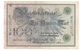 T. Germany German Empire 100 Mark 1908 Reichsbanknote Green Seal & Ser.4072970 M - 100 Mark