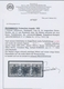 Österreich: 1850, 2 Kr Tiefschwarz, Handpapier, Type Ib, Waagerechter Dreierstreifen Mit 4,5 Mm Ober - Andere & Zonder Classificatie